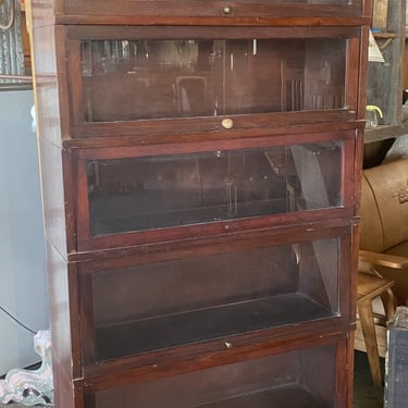 5 Section Red Toned Barrister Bookcase