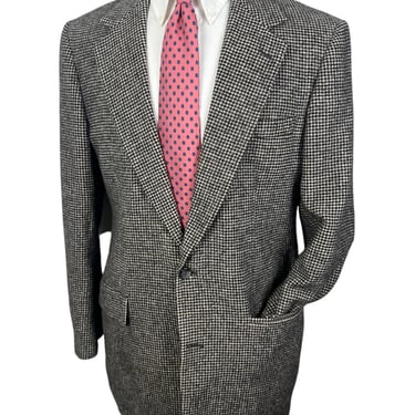 Vintage BROOKS BROTHERS Houndstooth Camel Hair Sport Coat ~ size 42 Long ~ blazer / jacket ~ Preppy / Ivy Style / Trad ~ 