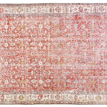 Vintage Turkish Whitewash rug 6'3" x 9'8"