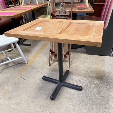 Bistro Table with Wooden Top and X-Shaped Metal Base (2 Available)