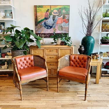 Mid Century Faux Bamboo Chairs