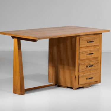 French Modernist Pine Desk