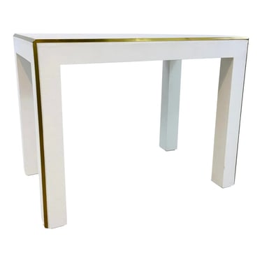 Bungalow 5 Modern White Linen Finished Lauren Side Table