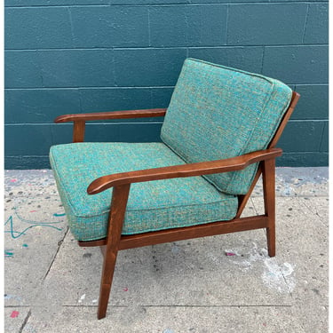 Mid-Century Danish armchair, refinished wood + new cushions 