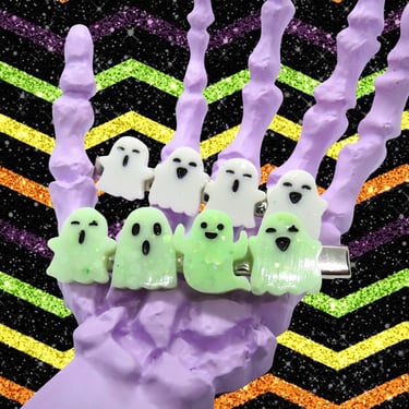 Ghost Hair Clip Cute Spooky Halloween Barrette 