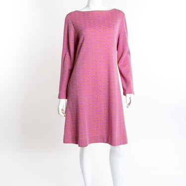 Honeycomb Print Knit Dress
