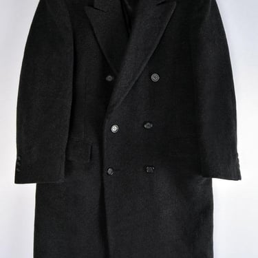 【archive】90's WOOL DOUBLE BREASTED COAT 1980s 1990s Charcoal Grey Wool Double Breasted Coat