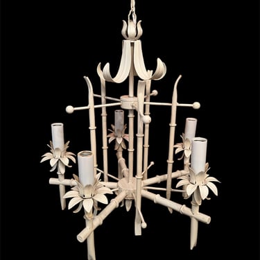 Beautiful vintage faux bamboo chandelier 