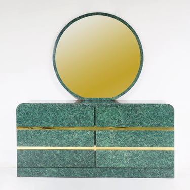 Green Marbled Dresser and Mirror 