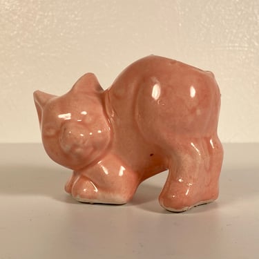 Morton Potteries Ceramic Pink Cat Cactus Planter 