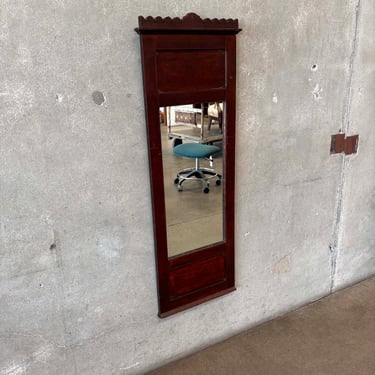 Antique Mahogany Long Mirror With Removable Panels on Top & Bottom