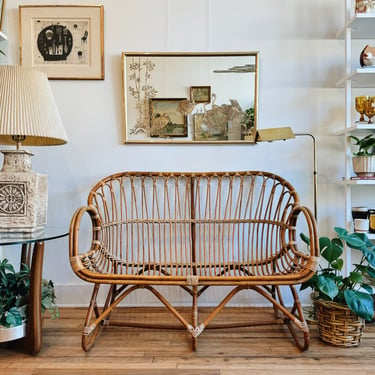 Vintage Rattan Loveseat