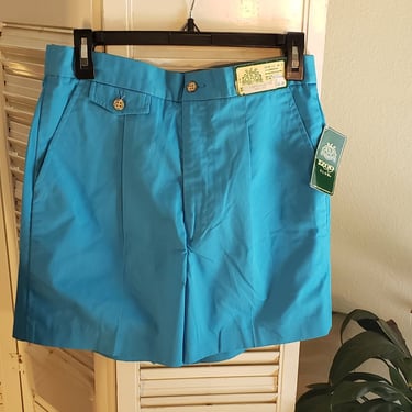 Vintage 80s Izod Deadstock Blue Shorts / Tag on/ 30''w 
