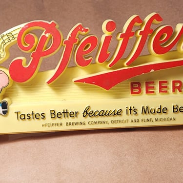 Pfeiffer Beer Sign, Pfeiffers Beer Register Topper 