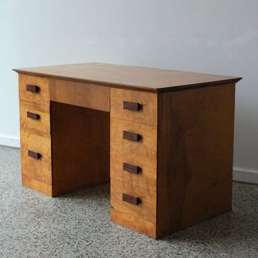Mid Century Modern Handmade Plywood and Walnut Desk 