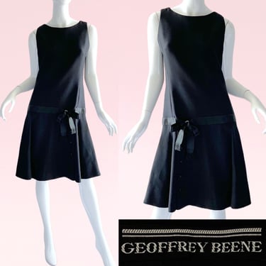 1960s Geoffrey Beene Dress, Vintage Ribbon Cocktail Party 