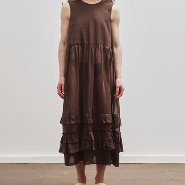 Cawley Japanese Cotton Voile Genevieve Dress, Chocolate