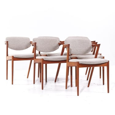 Kai Kristiansen Model 42 Mid Century Danish Teak Z Dining Chairs - Set of 6 - mcm 