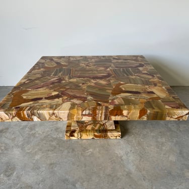 Arturo Pani for Muller of Mexico Mid-Century Modern  Patchwork Onyx  Coffee Table 