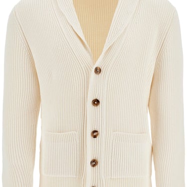 Tom Ford White Silk And Wool Cardigan With Shawl Collar Men