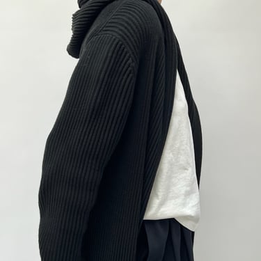 Onyx Belted &amp; Ribbed Duster