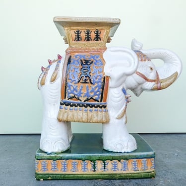 Colorful Terracotta Elephant Garden Seat
