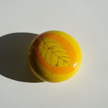 Danish Yellow Leaf Ceramic Dot by Bo Melander 