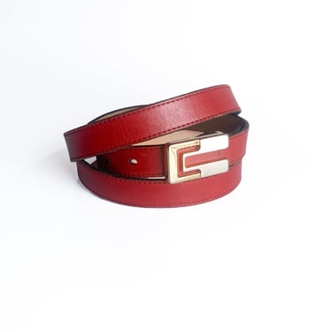 Thin Red Leather Belt, sz 3X-4X