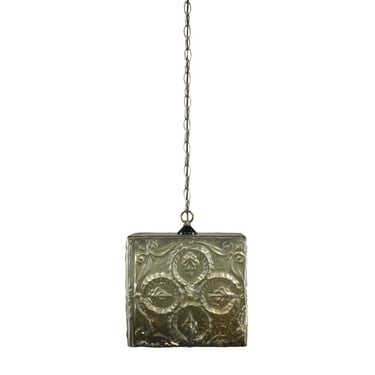 Handmade Antique Tin Ceiling 12 in. Square Pendant Light