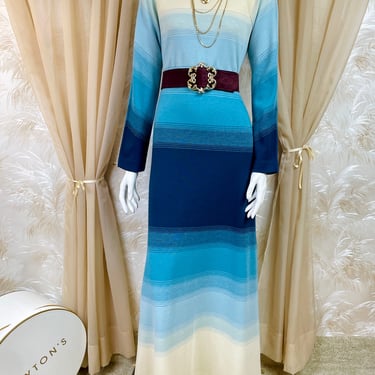 1970s Ombre Knit Maxi Dress