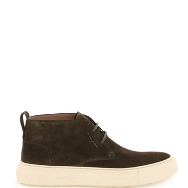Salvatore ferragamo suede leather lace-up ankle shoes