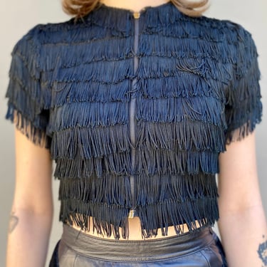 Midnight Rendezvous 40's Black Fringe Jacket