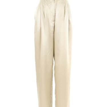 Champagne Satin High Rise Trousers