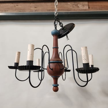 Colonial Style Wood Body Chandelier