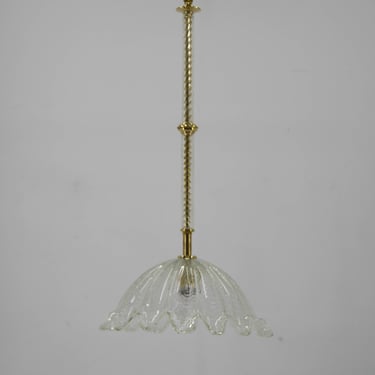 Glass and Brass Pendant, Italy, 1970s 