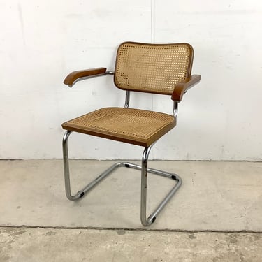 Vintage Cesca Style Cane and Chrome Dining Chair- Made in Italy 