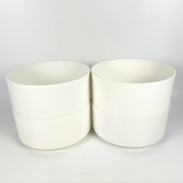 4 Mid Century Mod Vintage HELLER Massimo Vignelli 5” Cereal Soup Bowls MCM White