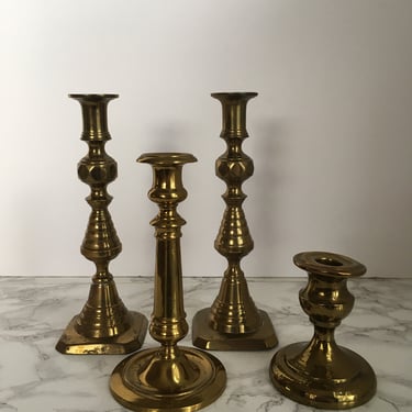 Brass Candlesticks Vintage Candleholder Collection Mix and Match 