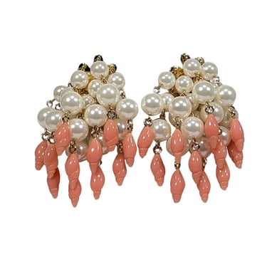 Lele Sadoughi - Pearl & Orange Shell Dangle Earrings