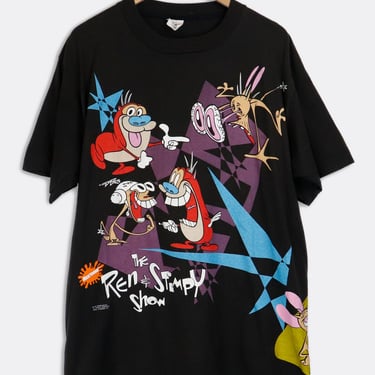 Vintage 1992 Nicktoons The Ren &amp; Stimpy Show T Shirt Sz XL