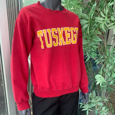 MV SPORT Vintage Women Tuskegee University Sweat Shirt Crew Neck - Red - Size S 