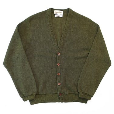 vintage green cardigan / Kurt Cobain cardigan / 1950s Jantzen alpaca knit fuzzy green Kurt Cobain cardigan Large 