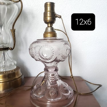 antique embossed clear glass accent lamp 