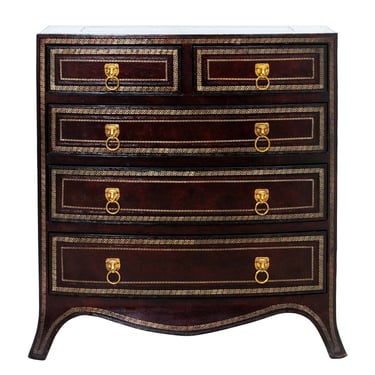 Vintage leather embossed chest of drawers