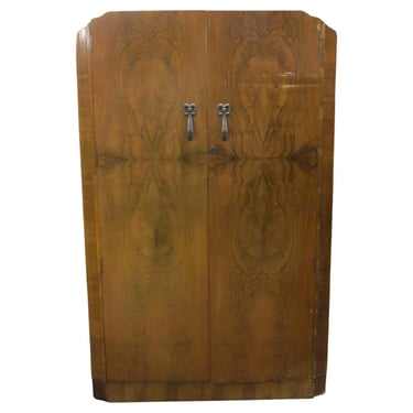 Art Deco "Tombstone" Walnut Men's Armoire by Raven Furniture 