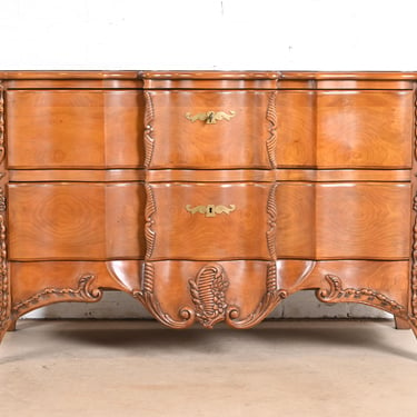 John Widdicomb French Provincial Louis Xv Carved Cherry Wood Commode or Chest of Drawers