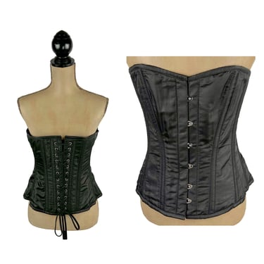 Choose WHITE or BLACK - Lace Up Bustier Corset,  Over Bust 38" | Cinch Waist 32" Ren Faire Wench Costume 