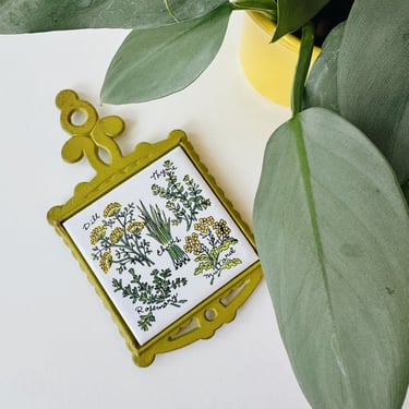 Herb Tile Trivet Wall Art