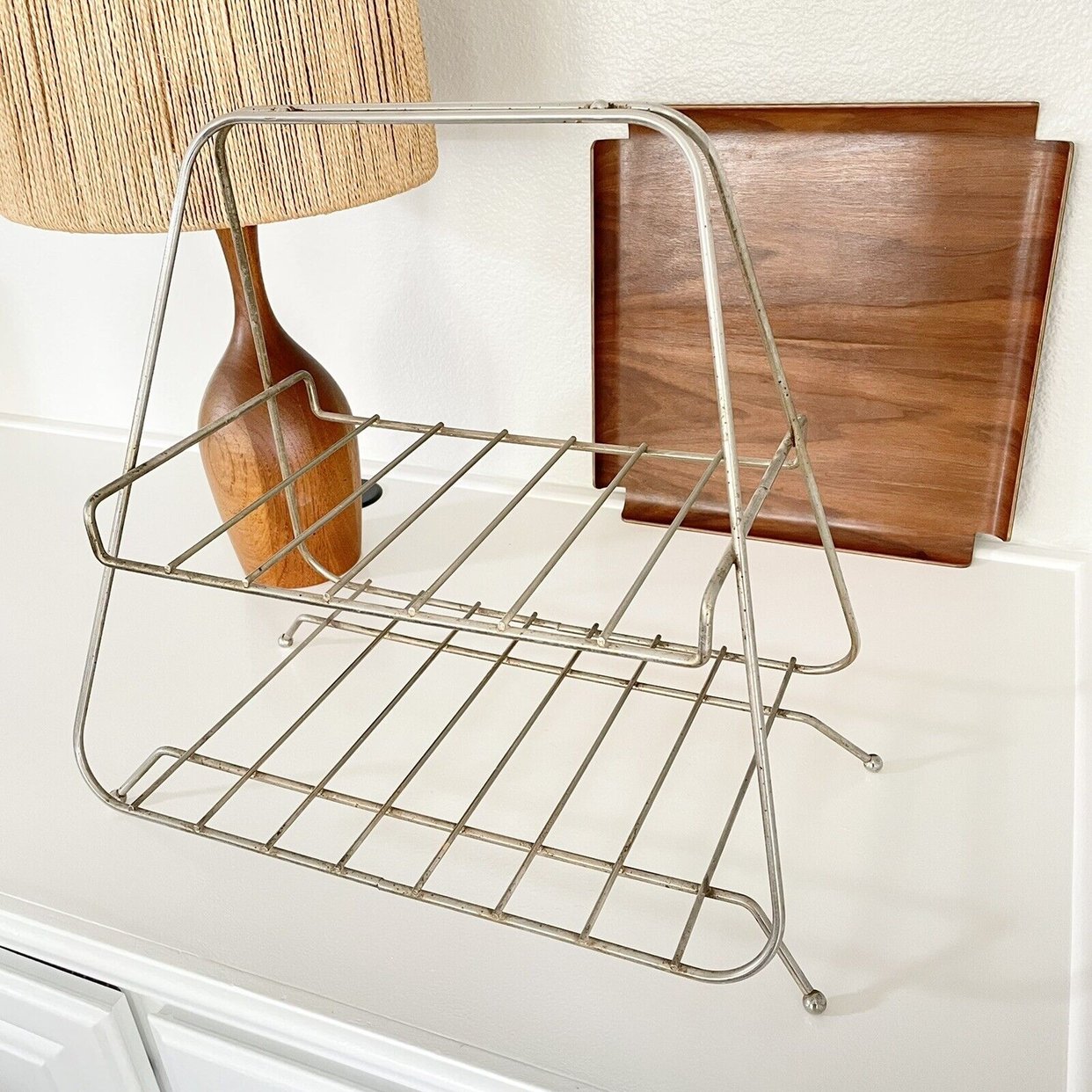 Mid Century Modern Brass 2-Tier Magazine / Record Rack | Season of ...
