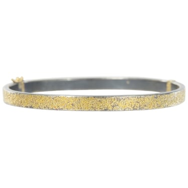 KMJ Essential Hinged Bangle - 22ky, 18ky + Oxidized Silver